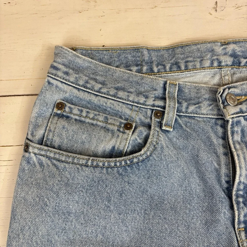 Vintage Levi's 550 Relaxed Tapered Jeans Student Fit 10 Husky 33X28 Light Wash